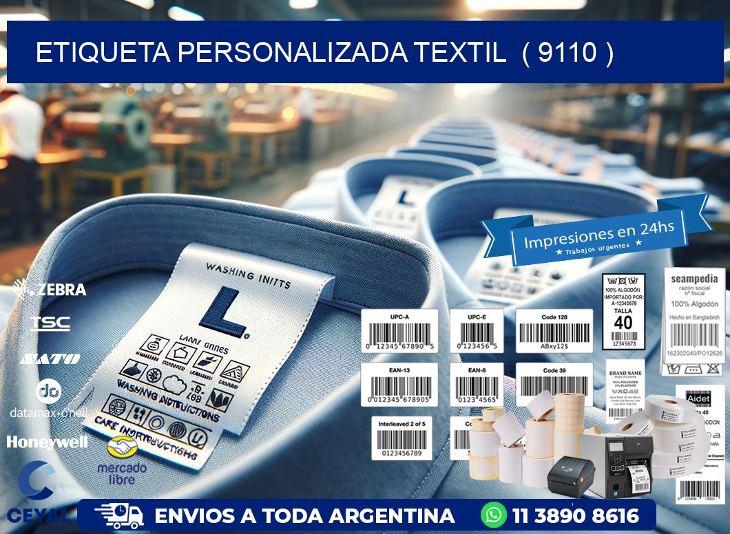 ETIQUETA PERSONALIZADA TEXTIL  ( 9110 )