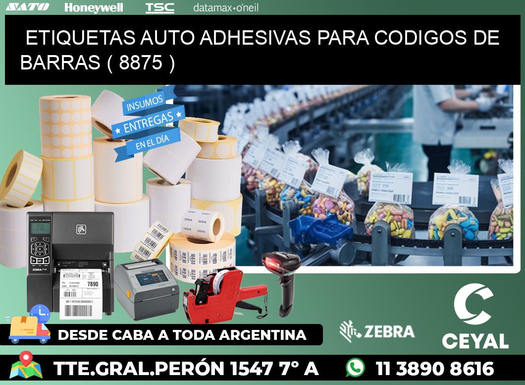 ETIQUETAS AUTO ADHESIVAS PARA CODIGOS DE BARRAS ( 8875 )