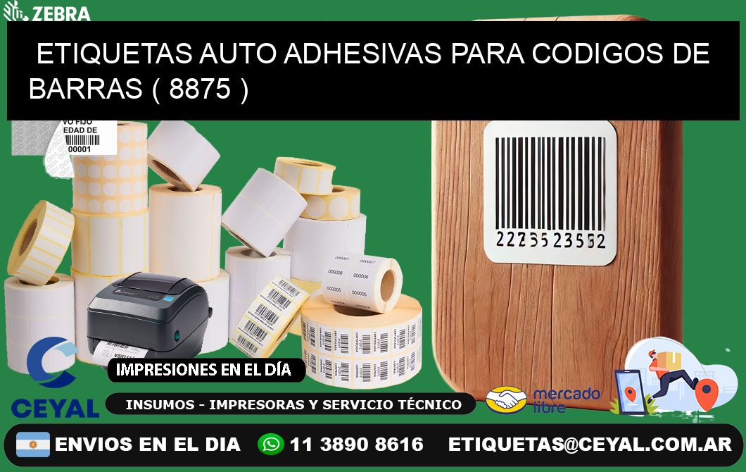 ETIQUETAS AUTO ADHESIVAS PARA CODIGOS DE BARRAS ( 8875 )