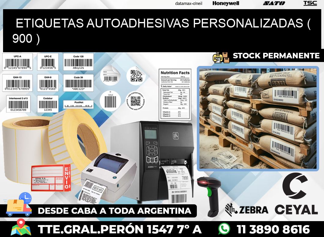 ETIQUETAS AUTOADHESIVAS PERSONALIZADAS ( 900 )