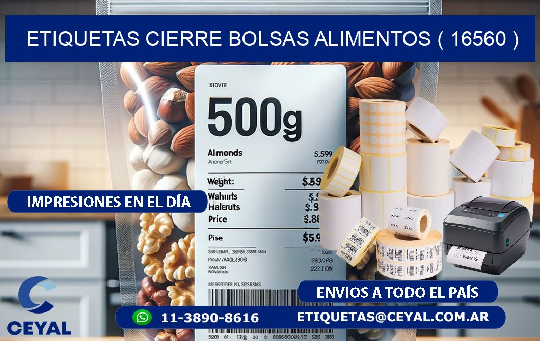 ETIQUETAS CIERRE BOLSAS ALIMENTOS ( 16560 )