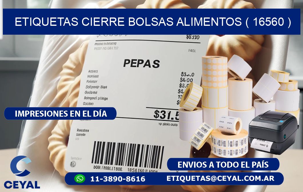 ETIQUETAS CIERRE BOLSAS ALIMENTOS ( 16560 )