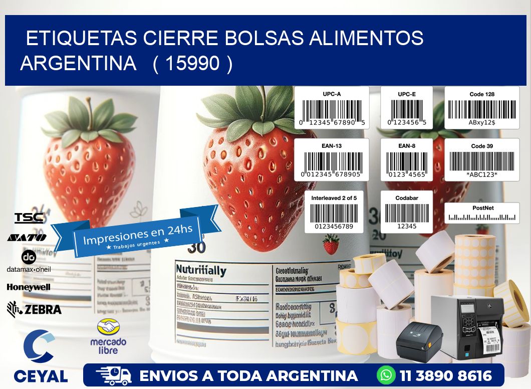 ETIQUETAS CIERRE BOLSAS ALIMENTOS ARGENTINA   ( 15990 )