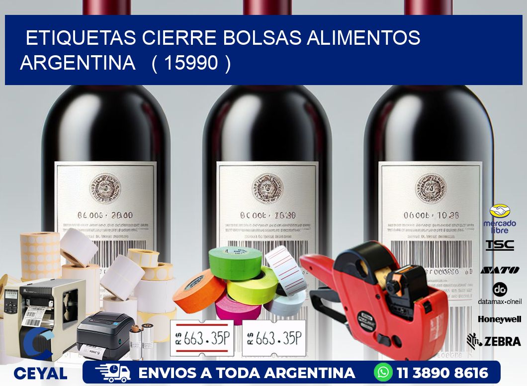 ETIQUETAS CIERRE BOLSAS ALIMENTOS ARGENTINA   ( 15990 )