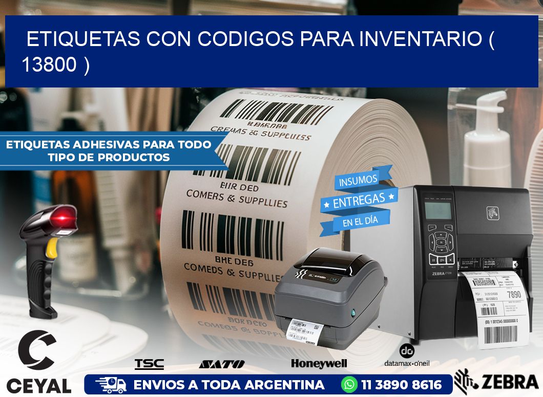 ETIQUETAS CON CODIGOS PARA INVENTARIO ( 13800 )