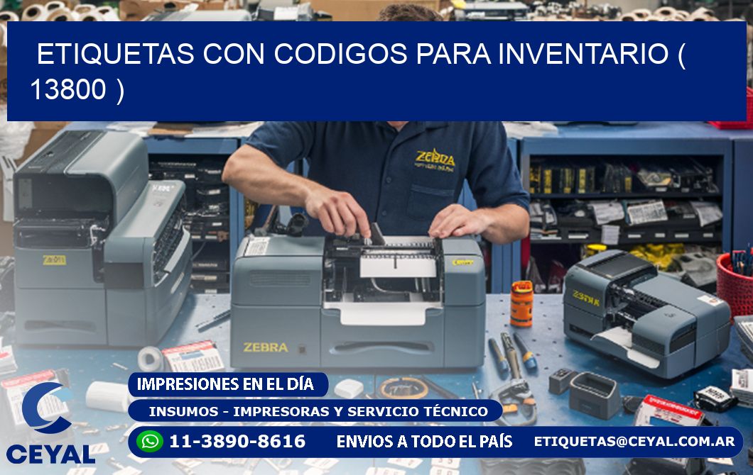 ETIQUETAS CON CODIGOS PARA INVENTARIO ( 13800 )