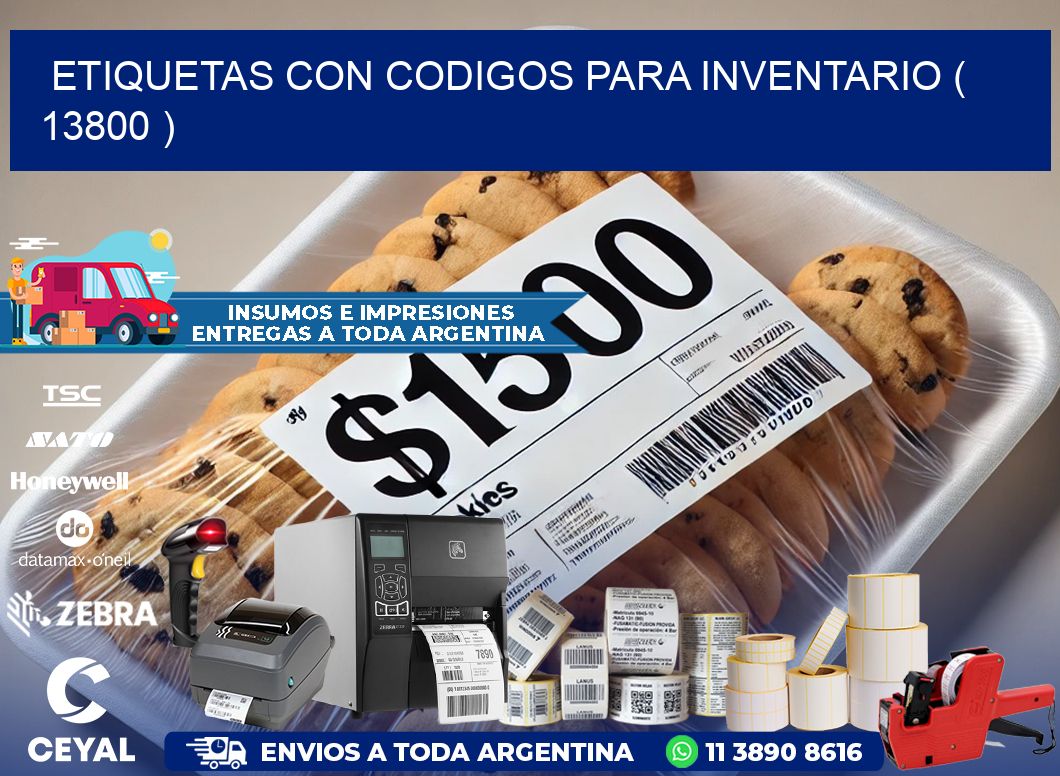 ETIQUETAS CON CODIGOS PARA INVENTARIO ( 13800 )