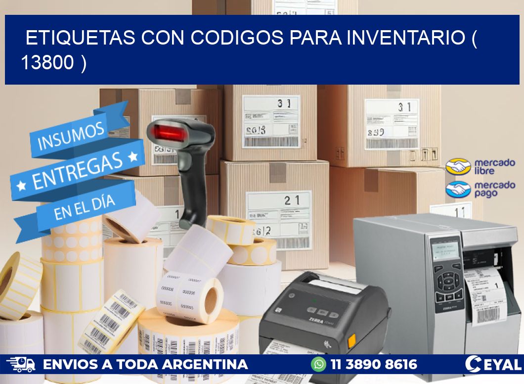 ETIQUETAS CON CODIGOS PARA INVENTARIO ( 13800 )