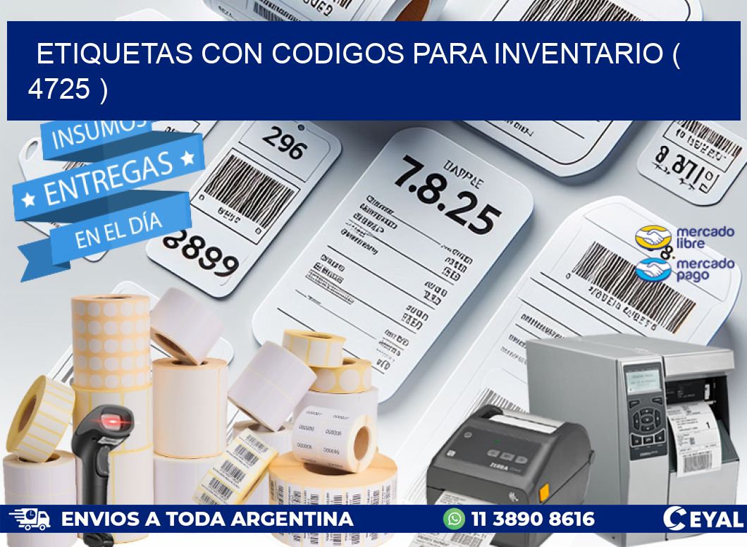 ETIQUETAS CON CODIGOS PARA INVENTARIO ( 4725 )