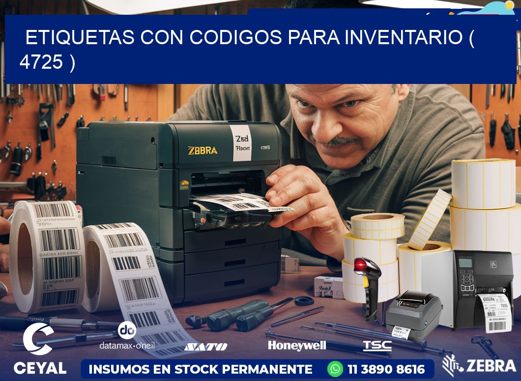 ETIQUETAS CON CODIGOS PARA INVENTARIO ( 4725 )