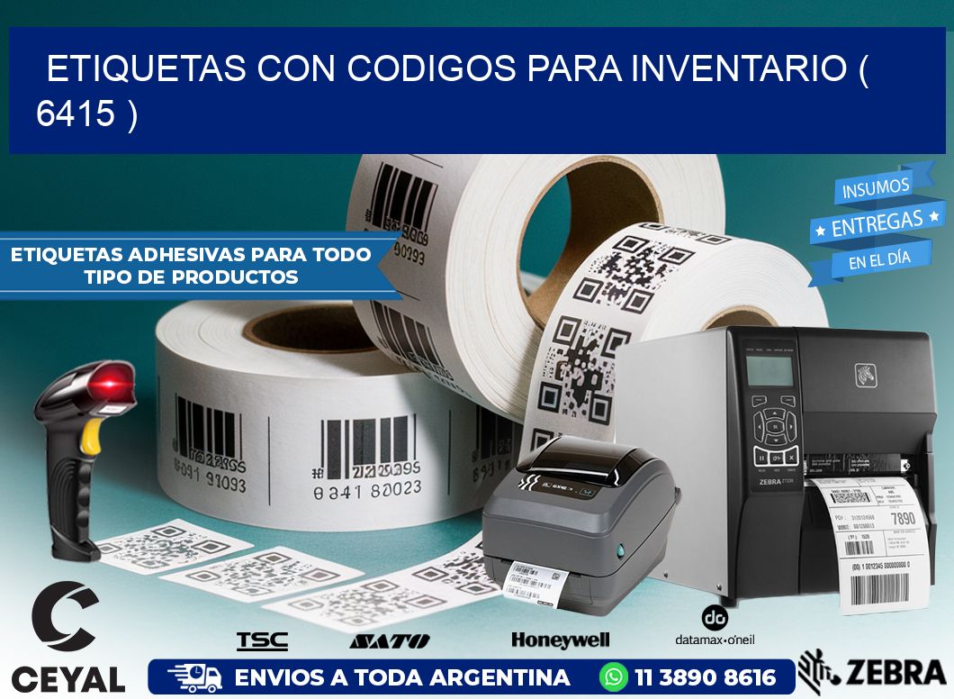 ETIQUETAS CON CODIGOS PARA INVENTARIO ( 6415 )