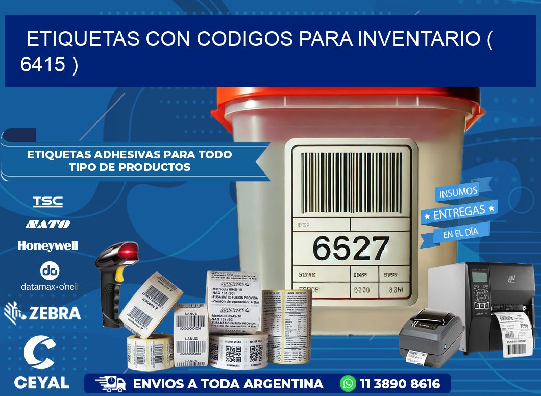 ETIQUETAS CON CODIGOS PARA INVENTARIO ( 6415 )