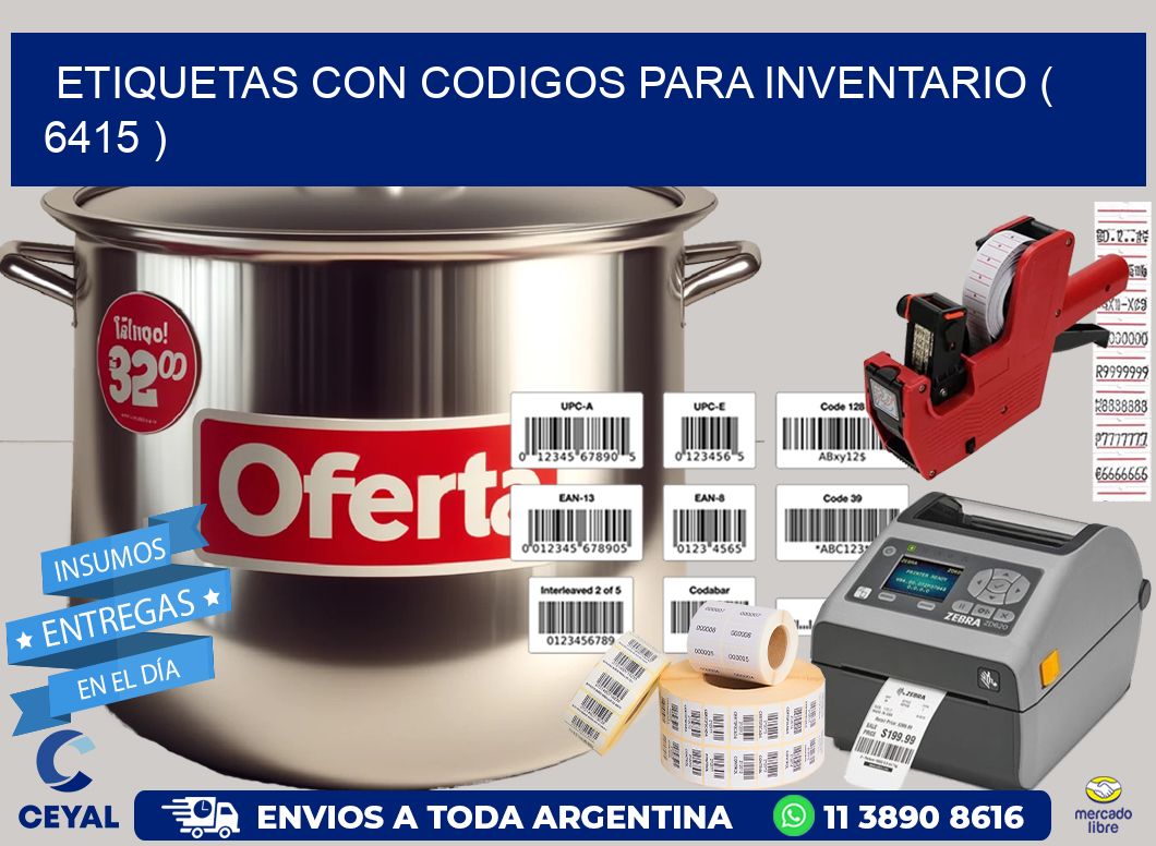 ETIQUETAS CON CODIGOS PARA INVENTARIO ( 6415 )