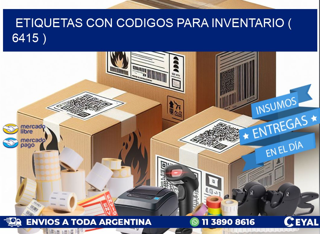ETIQUETAS CON CODIGOS PARA INVENTARIO ( 6415 )