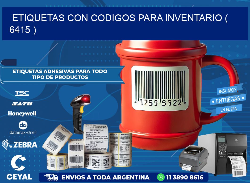 ETIQUETAS CON CODIGOS PARA INVENTARIO ( 6415 )