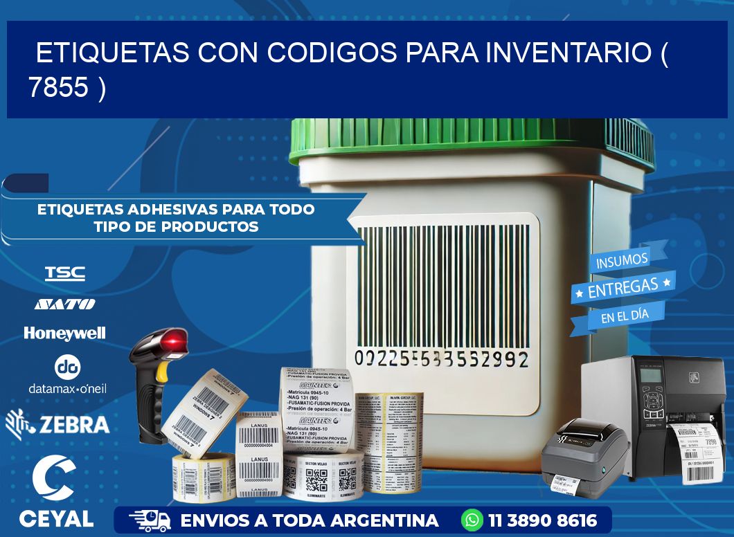 ETIQUETAS CON CODIGOS PARA INVENTARIO ( 7855 )
