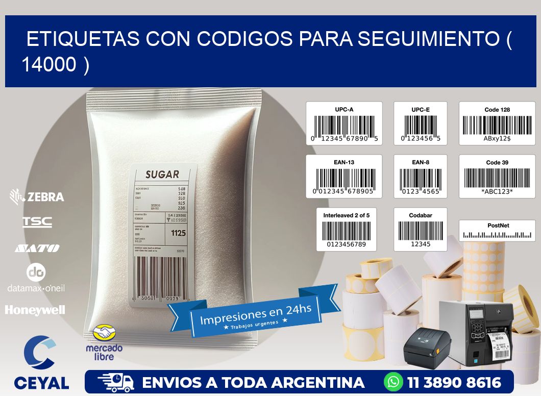 ETIQUETAS CON CODIGOS PARA SEGUIMIENTO ( 14000 )