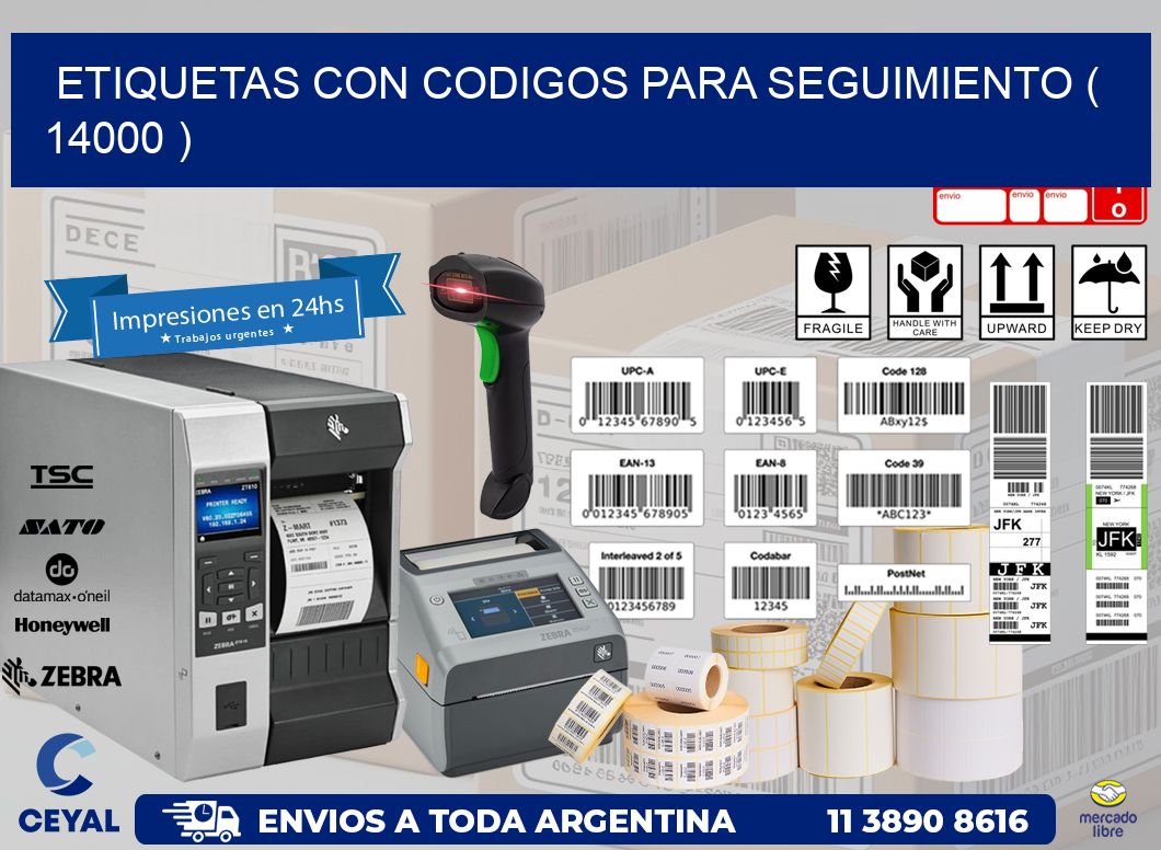 ETIQUETAS CON CODIGOS PARA SEGUIMIENTO ( 14000 )