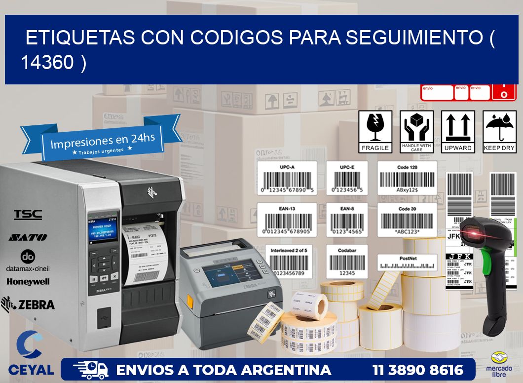 ETIQUETAS CON CODIGOS PARA SEGUIMIENTO ( 14360 )