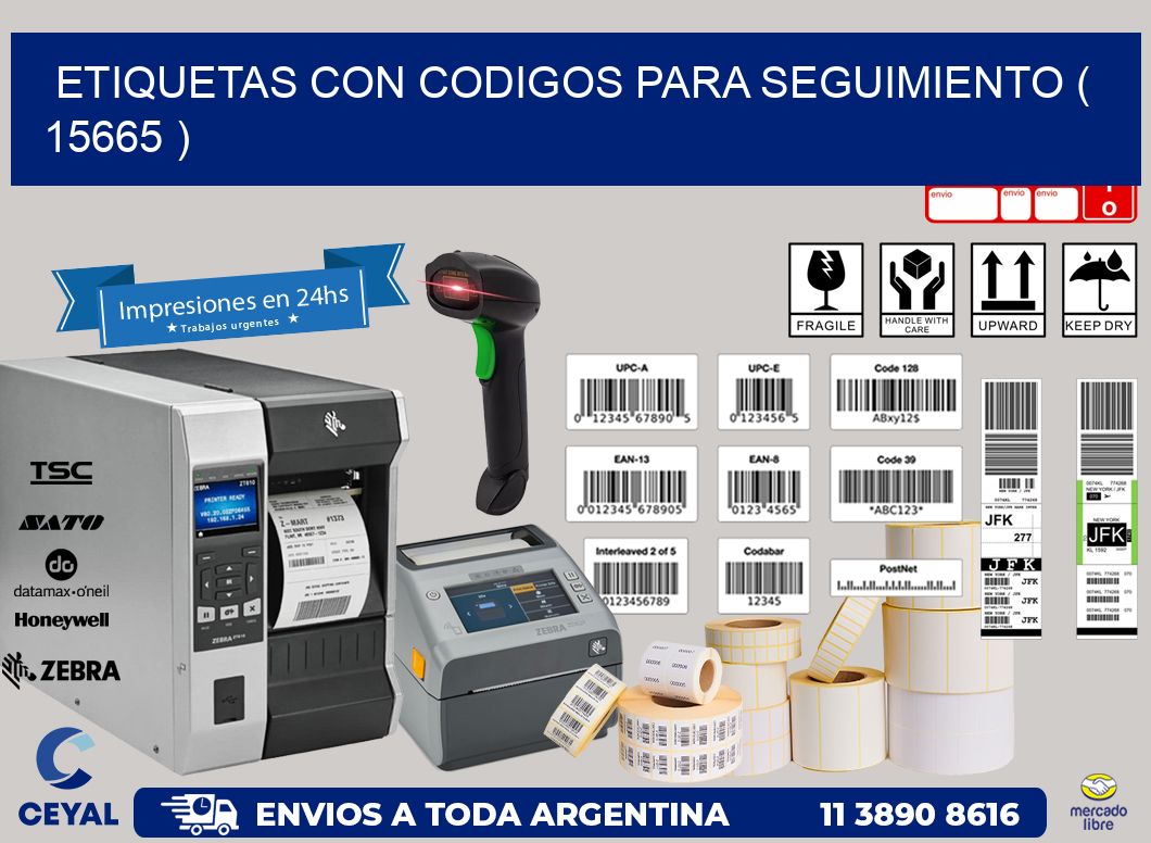 ETIQUETAS CON CODIGOS PARA SEGUIMIENTO ( 15665 )