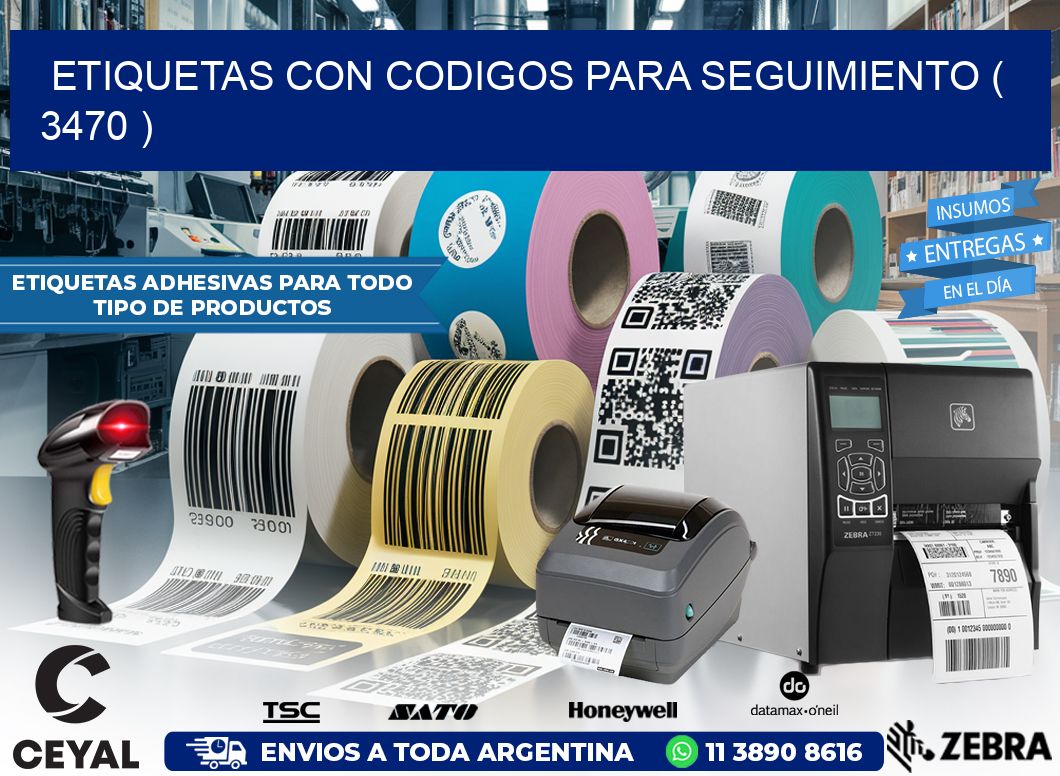 ETIQUETAS CON CODIGOS PARA SEGUIMIENTO ( 3470 )