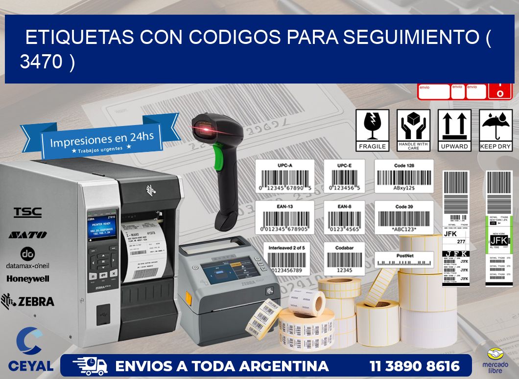 ETIQUETAS CON CODIGOS PARA SEGUIMIENTO ( 3470 )