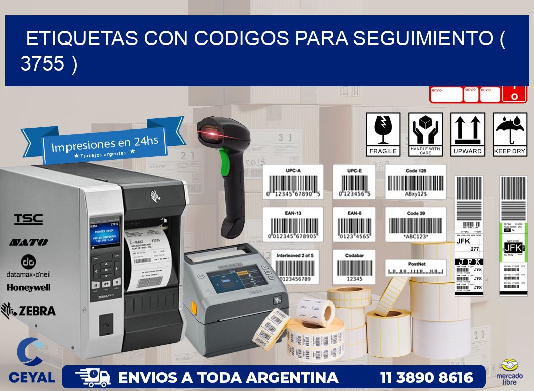 ETIQUETAS CON CODIGOS PARA SEGUIMIENTO ( 3755 )