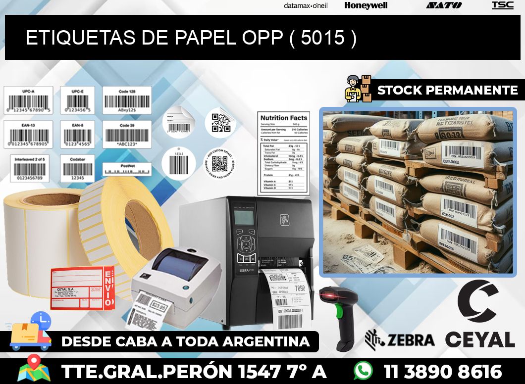 ETIQUETAS DE PAPEL OPP ( 5015 )