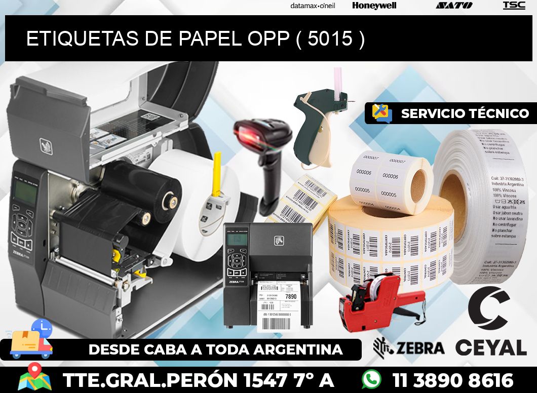 ETIQUETAS DE PAPEL OPP ( 5015 )