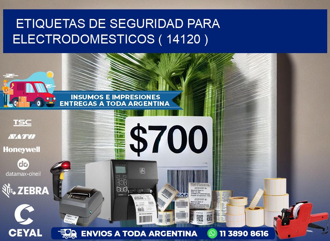 ETIQUETAS DE SEGURIDAD PARA ELECTRODOMESTICOS ( 14120 )