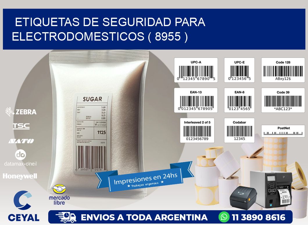 ETIQUETAS DE SEGURIDAD PARA ELECTRODOMESTICOS ( 8955 )