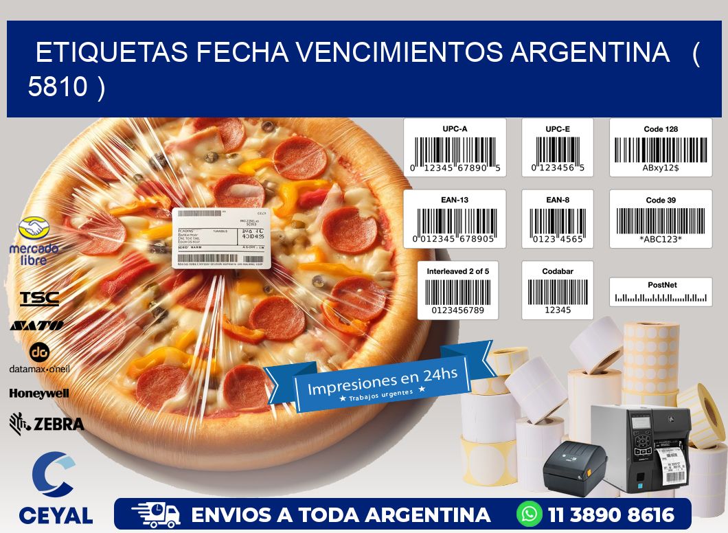 ETIQUETAS FECHA VENCIMIENTOS ARGENTINA   ( 5810 )