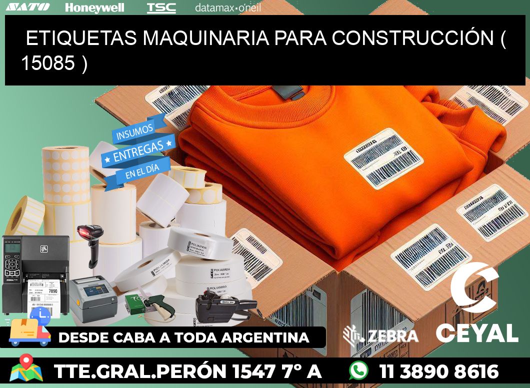 ETIQUETAS MAQUINARIA PARA CONSTRUCCIÓN ( 15085 )