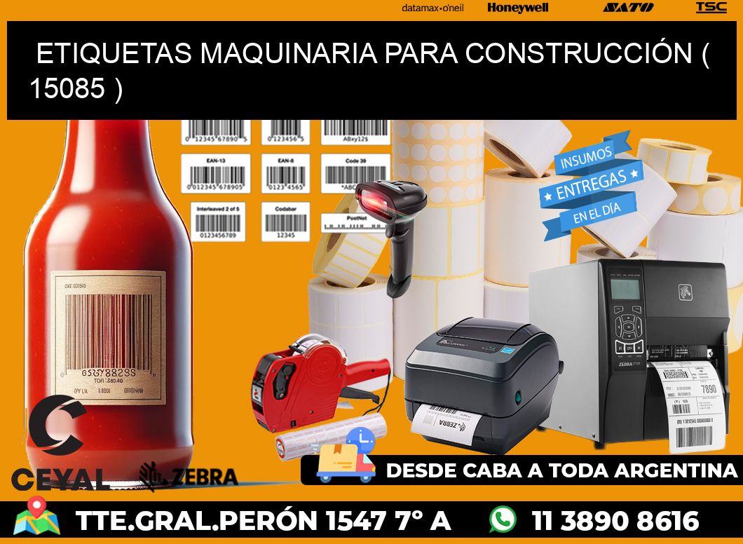 ETIQUETAS MAQUINARIA PARA CONSTRUCCIÓN ( 15085 )