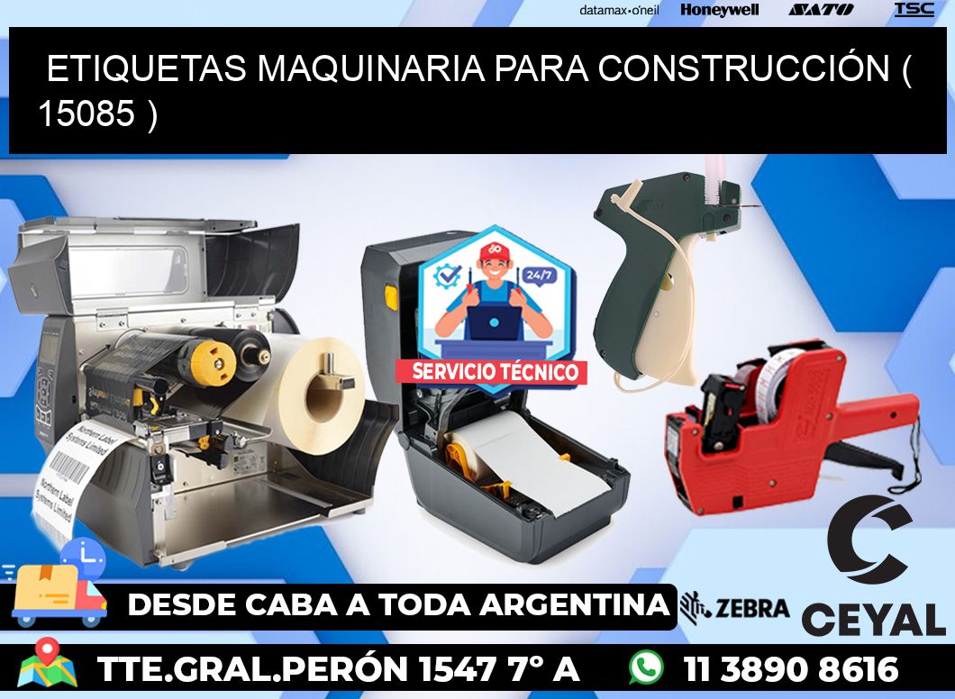 ETIQUETAS MAQUINARIA PARA CONSTRUCCIÓN ( 15085 )