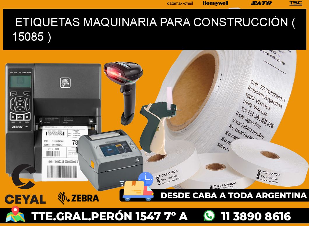 ETIQUETAS MAQUINARIA PARA CONSTRUCCIÓN ( 15085 )