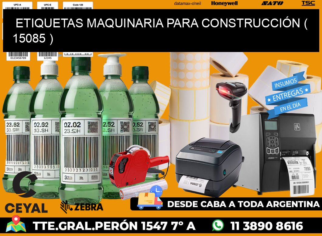 ETIQUETAS MAQUINARIA PARA CONSTRUCCIÓN ( 15085 )