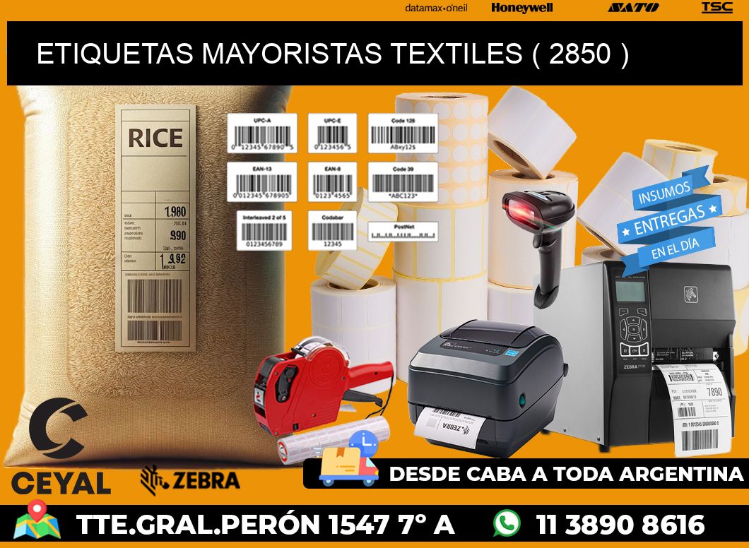 ETIQUETAS MAYORISTAS TEXTILES ( 2850 )