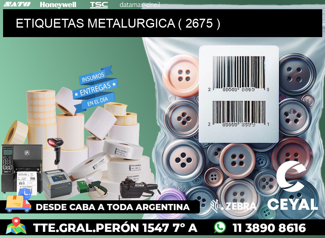 ETIQUETAS METALURGICA ( 2675 )