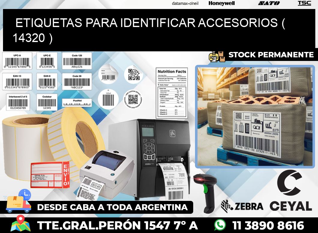 ETIQUETAS PARA IDENTIFICAR ACCESORIOS ( 14320 )