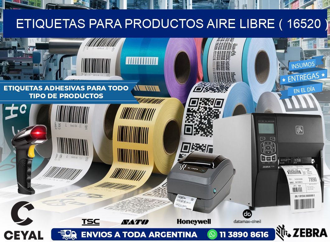 ETIQUETAS PARA PRODUCTOS AIRE LIBRE ( 16520 )