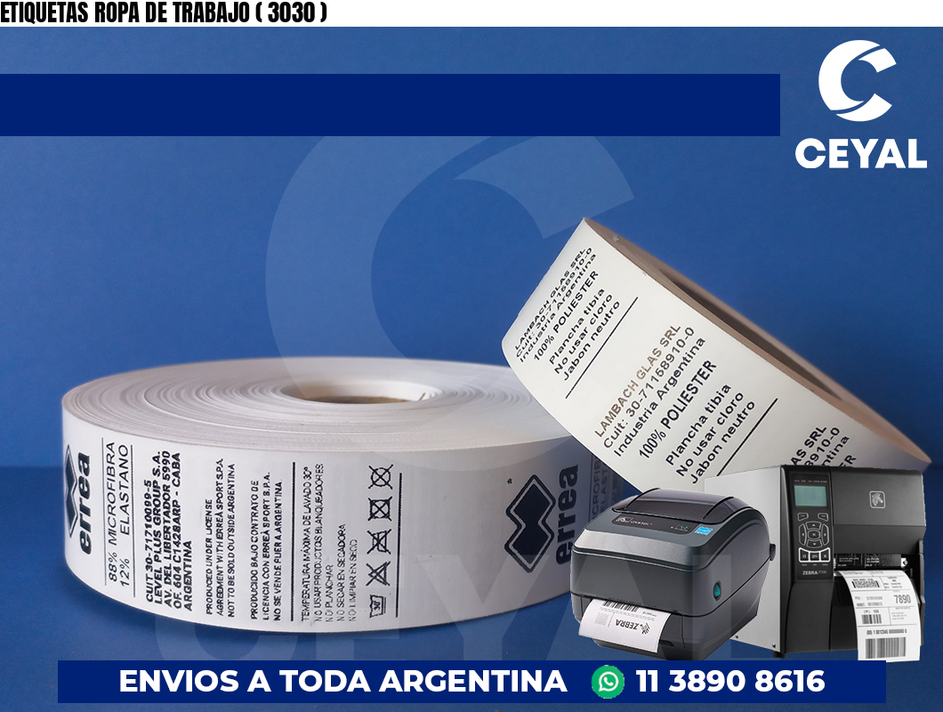 ETIQUETAS ROPA DE TRABAJO ( 3030 )