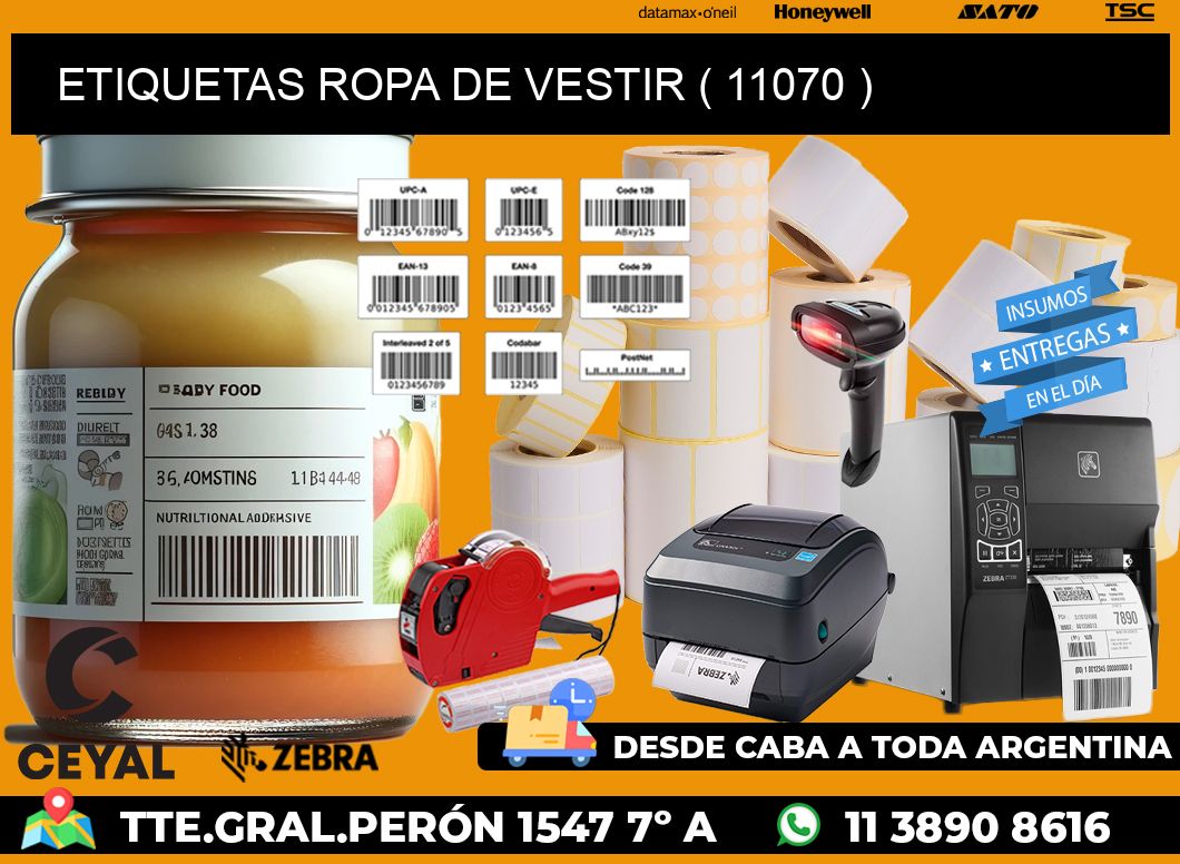 ETIQUETAS ROPA DE VESTIR ( 11070 )
