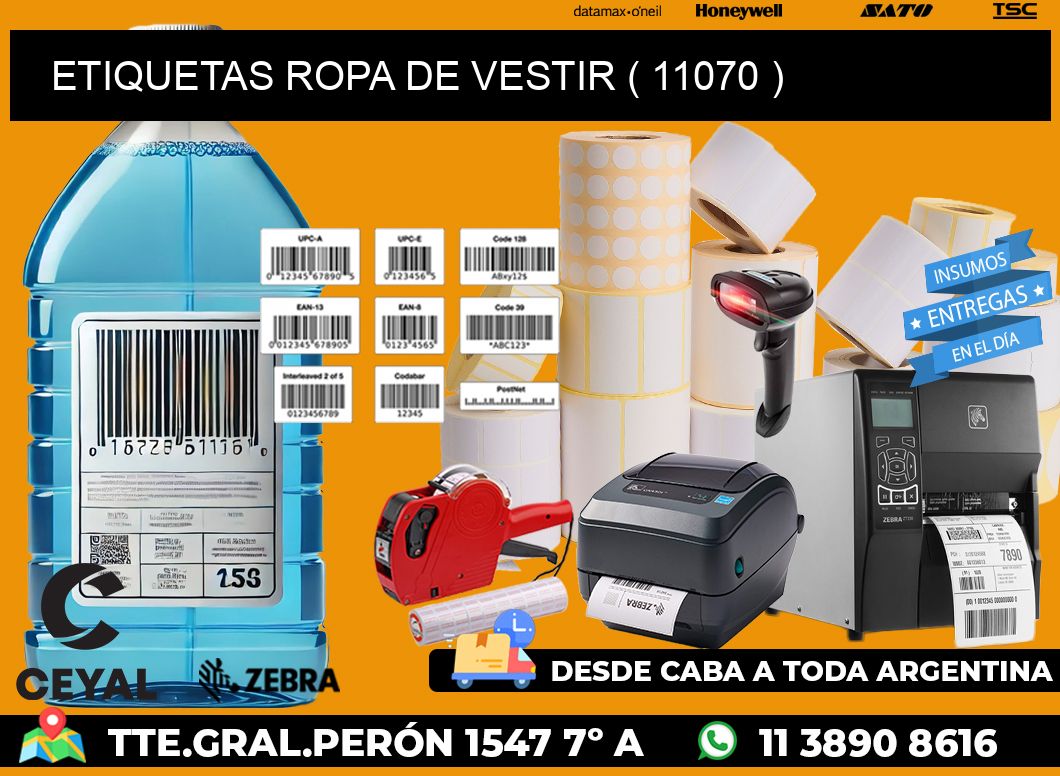 ETIQUETAS ROPA DE VESTIR ( 11070 )