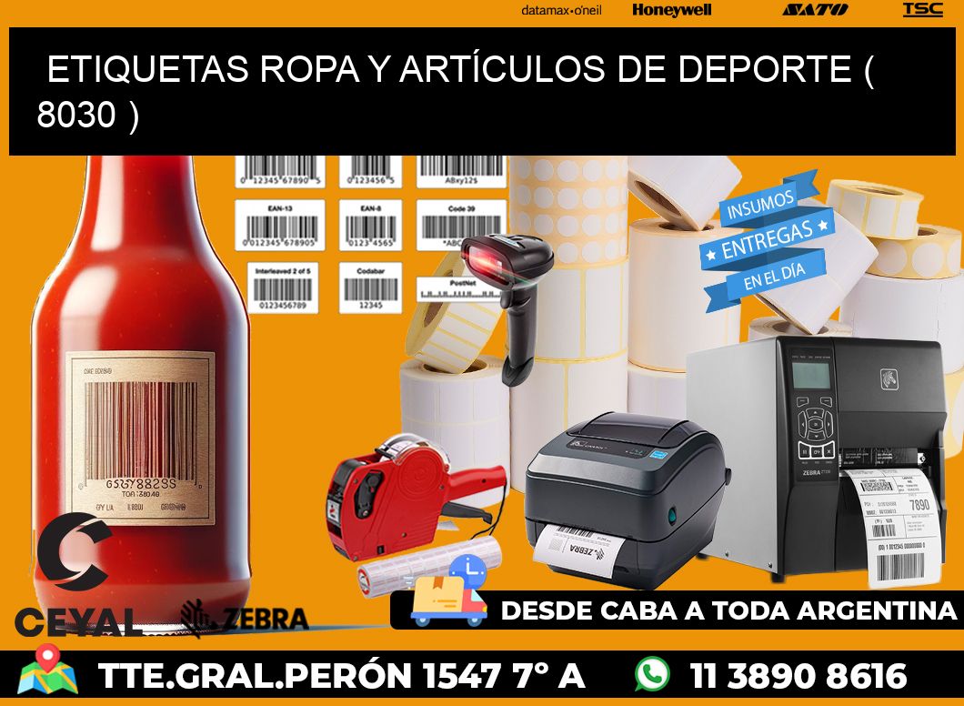 ETIQUETAS ROPA Y ARTÍCULOS DE DEPORTE ( 8030 )