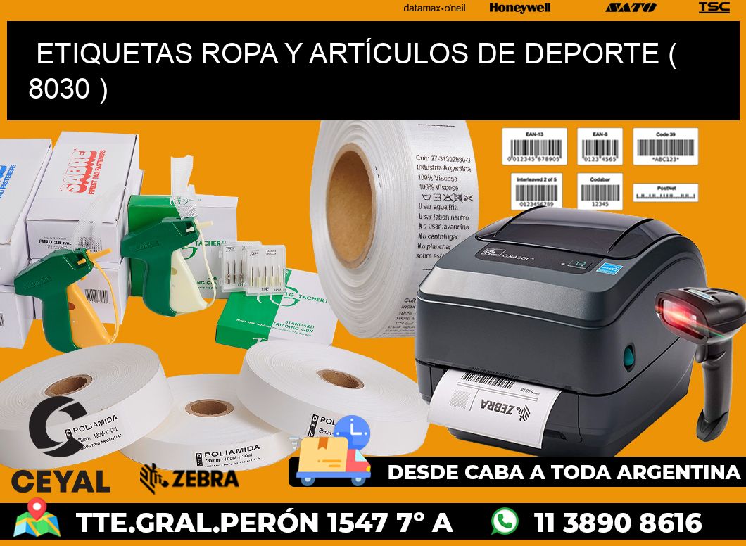 ETIQUETAS ROPA Y ARTÍCULOS DE DEPORTE ( 8030 )