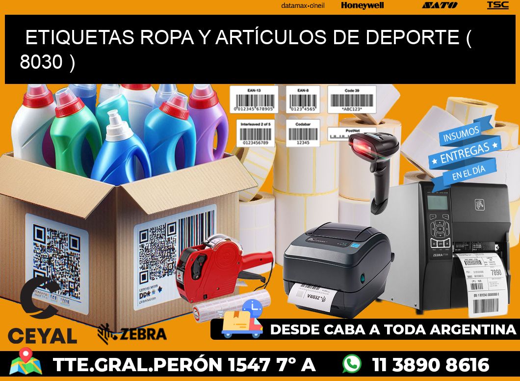 ETIQUETAS ROPA Y ARTÍCULOS DE DEPORTE ( 8030 )