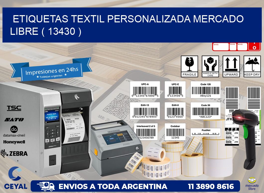 ETIQUETAS TEXTIL PERSONALIZADA MERCADO LIBRE ( 13430 )