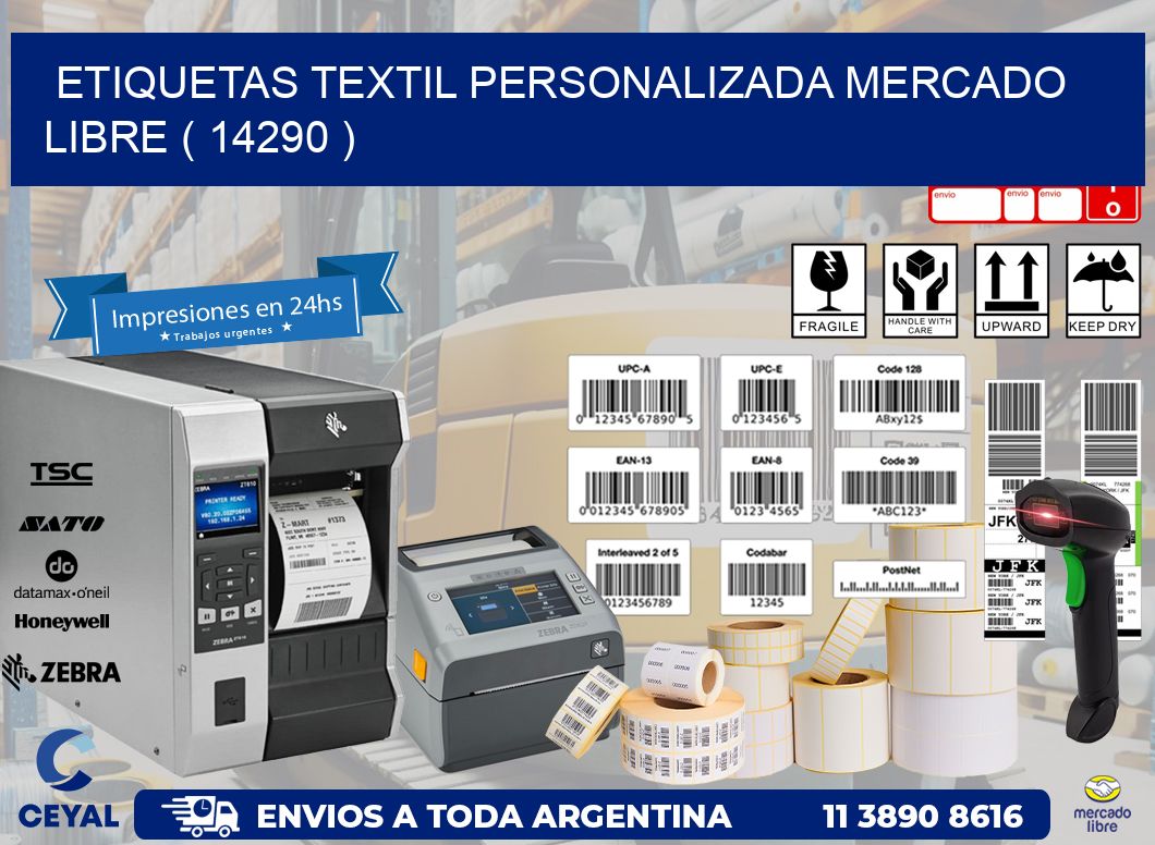 ETIQUETAS TEXTIL PERSONALIZADA MERCADO LIBRE ( 14290 )