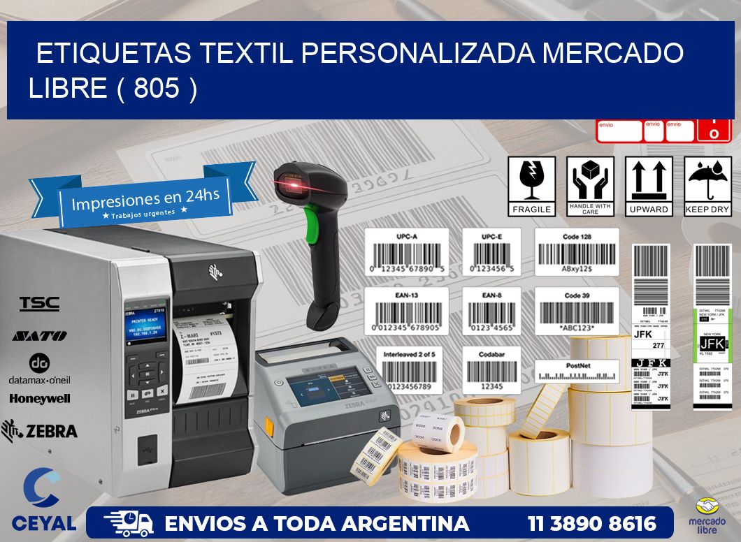 ETIQUETAS TEXTIL PERSONALIZADA MERCADO LIBRE ( 805 )